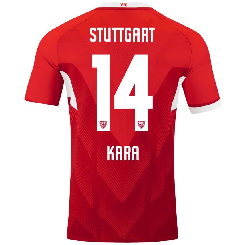 Hombre Camiseta Semih Kara #14 Rojo Blanco 2ª Equipación 2024/25 La Camisa Argentina