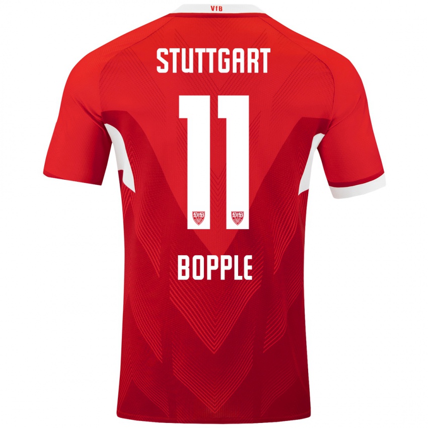 Hombre Camiseta Teresa Böpple #11 Rojo Blanco 2ª Equipación 2024/25 La Camisa Argentina