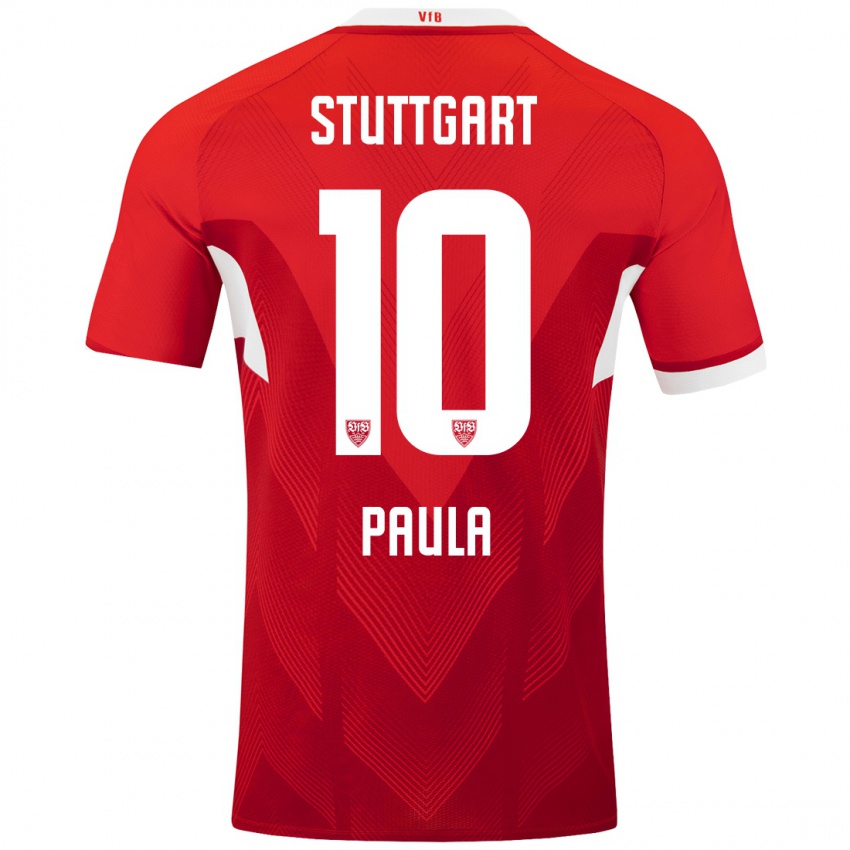 Hombre Camiseta Raul Paula #10 Rojo Blanco 2ª Equipación 2024/25 La Camisa Argentina