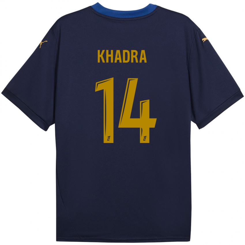 Hombre Camiseta Reda Khadra #14 Azul Marino Dorado 2ª Equipación 2024/25 La Camisa Argentina