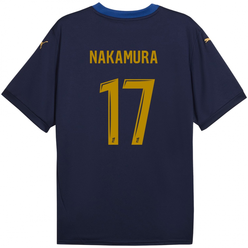 Hombre Camiseta Keito Nakamura #17 Azul Marino Dorado 2ª Equipación 2024/25 La Camisa Argentina