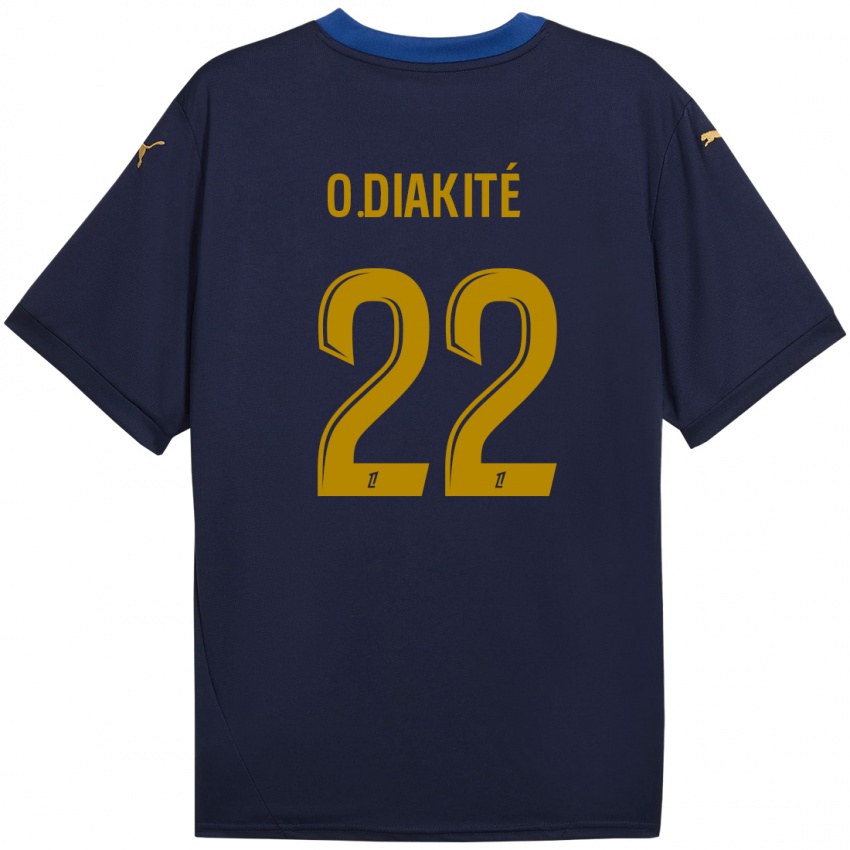 Hombre Camiseta Oumar Diakité #22 Azul Marino Dorado 2ª Equipación 2024/25 La Camisa Argentina