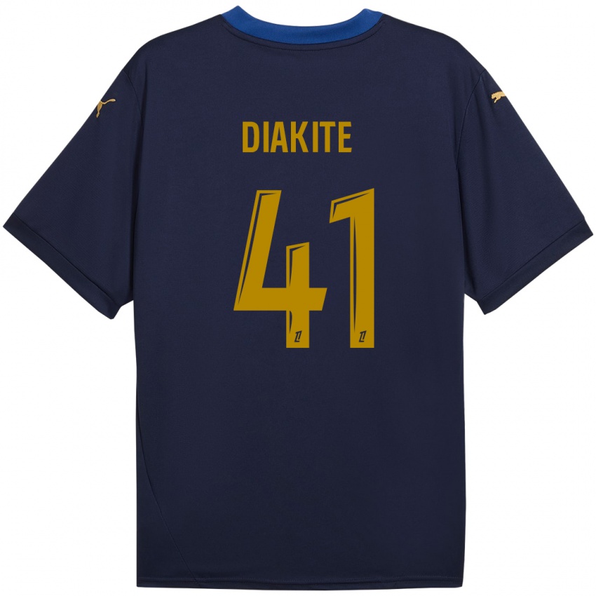 Hombre Camiseta Ibrahim Diakité #41 Azul Marino Dorado 2ª Equipación 2024/25 La Camisa Argentina