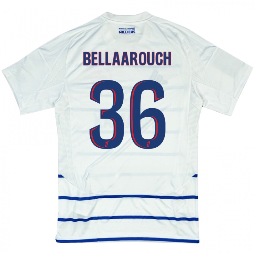 Hombre Camiseta Alaa Bellaarouch #36 Blanco Azul 2ª Equipación 2024/25 La Camisa Argentina