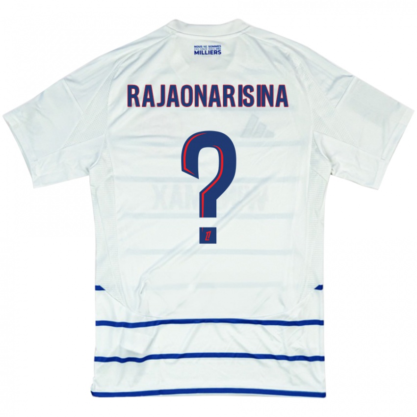 Hombre Camiseta Noah Rajaonarisina #0 Blanco Azul 2ª Equipación 2024/25 La Camisa Argentina