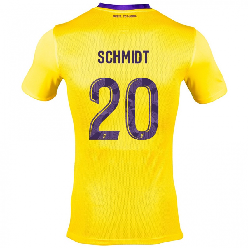 Hombre Camiseta Niklas Schmidt #20 Amarillo Morado 2ª Equipación 2024/25 La Camisa Argentina