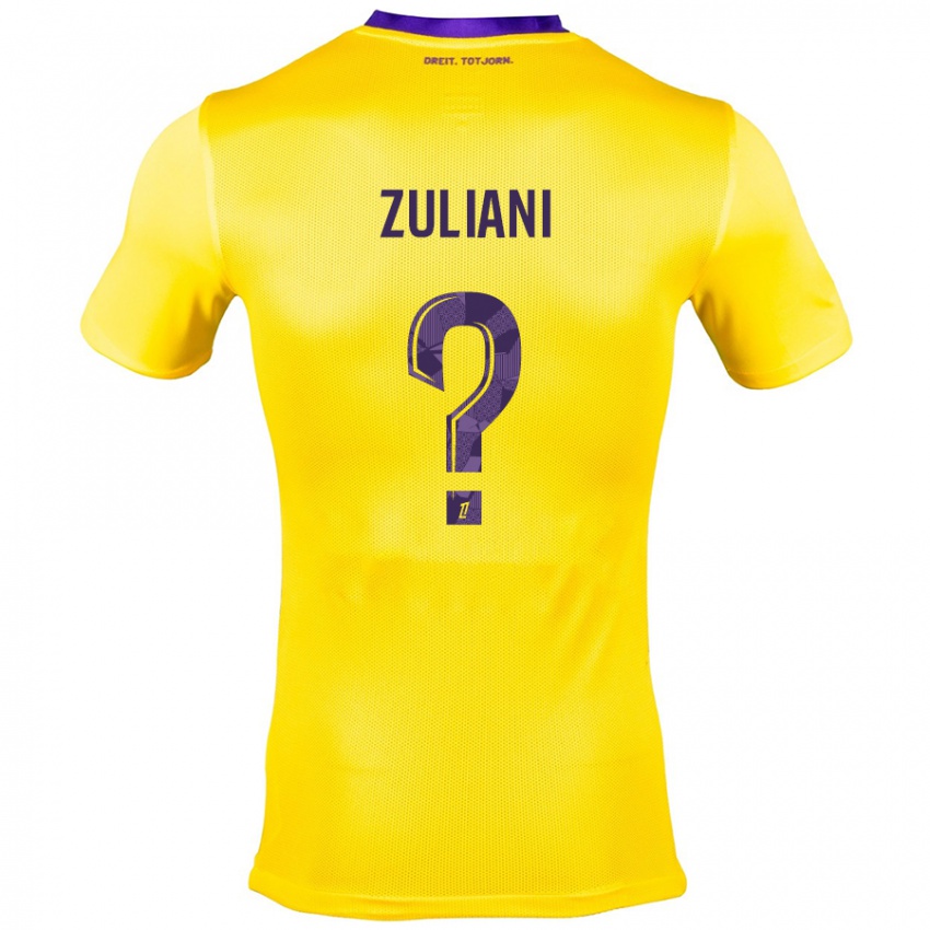 Hombre Camiseta Edhy Zuliani #0 Amarillo Morado 2ª Equipación 2024/25 La Camisa Argentina