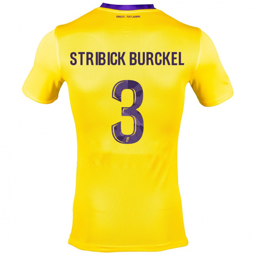 Hombre Camiseta Laetitia Stribick-Burckel #3 Amarillo Morado 2ª Equipación 2024/25 La Camisa Argentina