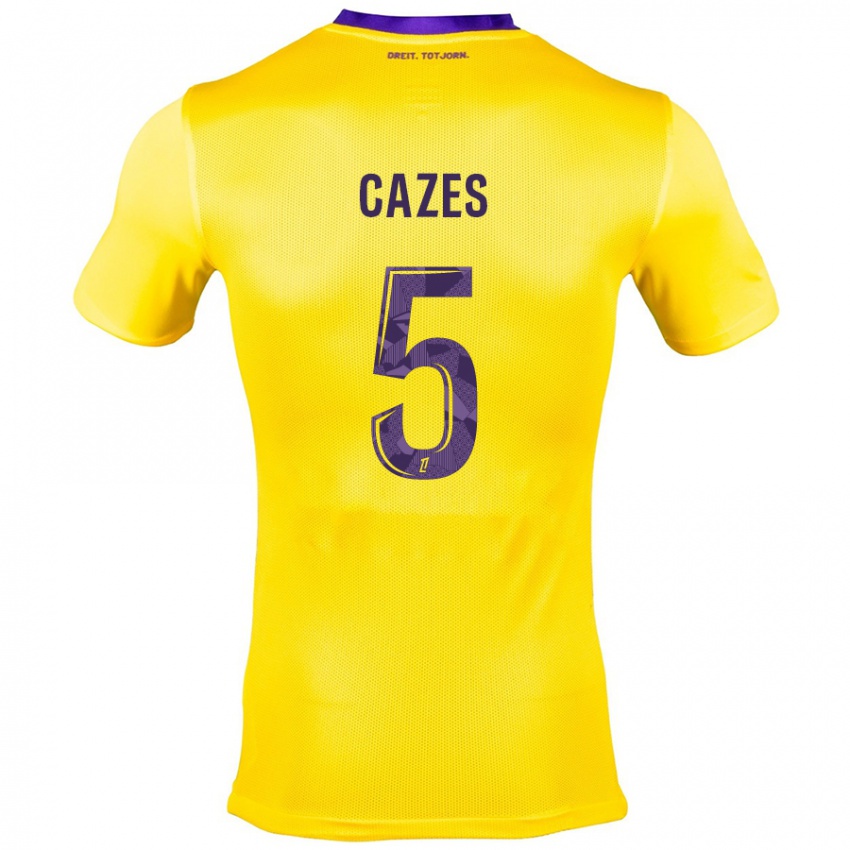 Hombre Camiseta Manon Cazes #5 Amarillo Morado 2ª Equipación 2024/25 La Camisa Argentina