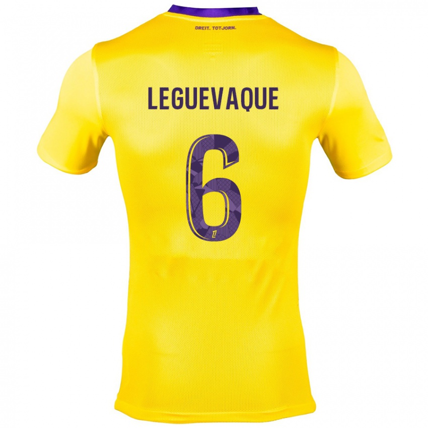 Hombre Camiseta Laurie Leguevaque #6 Amarillo Morado 2ª Equipación 2024/25 La Camisa Argentina