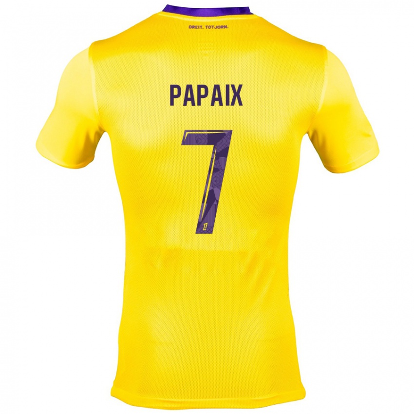 Hombre Camiseta Marie Papaix #7 Amarillo Morado 2ª Equipación 2024/25 La Camisa Argentina