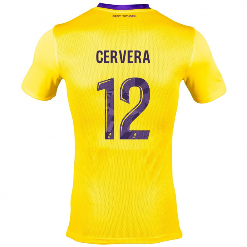 Hombre Camiseta Laurianne Cervera #12 Amarillo Morado 2ª Equipación 2024/25 La Camisa Argentina