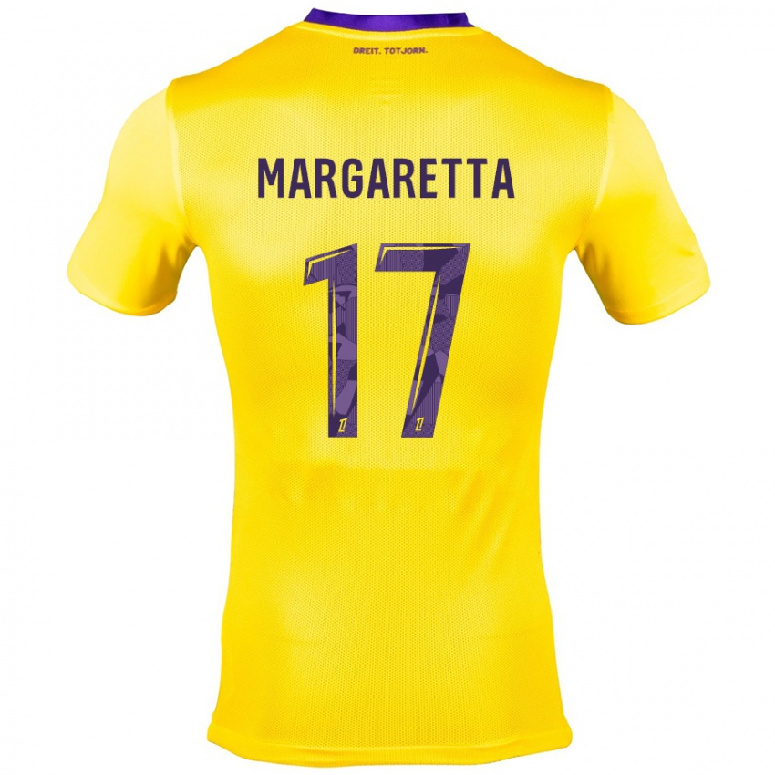 Hombre Camiseta Jessica Margaretta #17 Amarillo Morado 2ª Equipación 2024/25 La Camisa Argentina