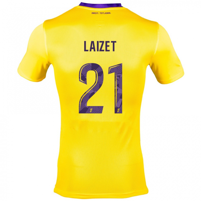 Hombre Camiseta Emma Laizet #21 Amarillo Morado 2ª Equipación 2024/25 La Camisa Argentina