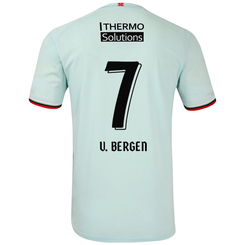 Hombre Camiseta Mitchell Van Bergen #7 Verde Claro 2ª Equipación 2024/25 La Camisa Argentina