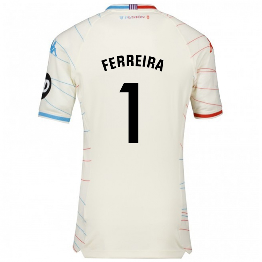 Hombre Camiseta Andre Ferreira #1 Blanco Rojo Azul 2ª Equipación 2024/25 La Camisa Argentina