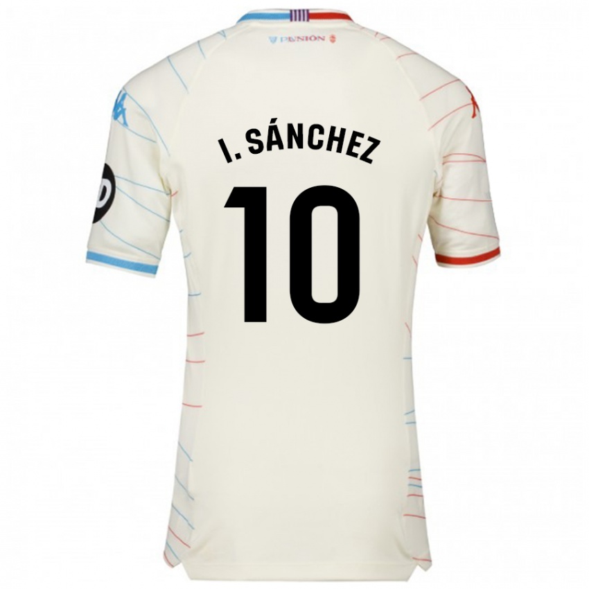 Hombre Camiseta Iván Sánchez #10 Blanco Rojo Azul 2ª Equipación 2024/25 La Camisa Argentina