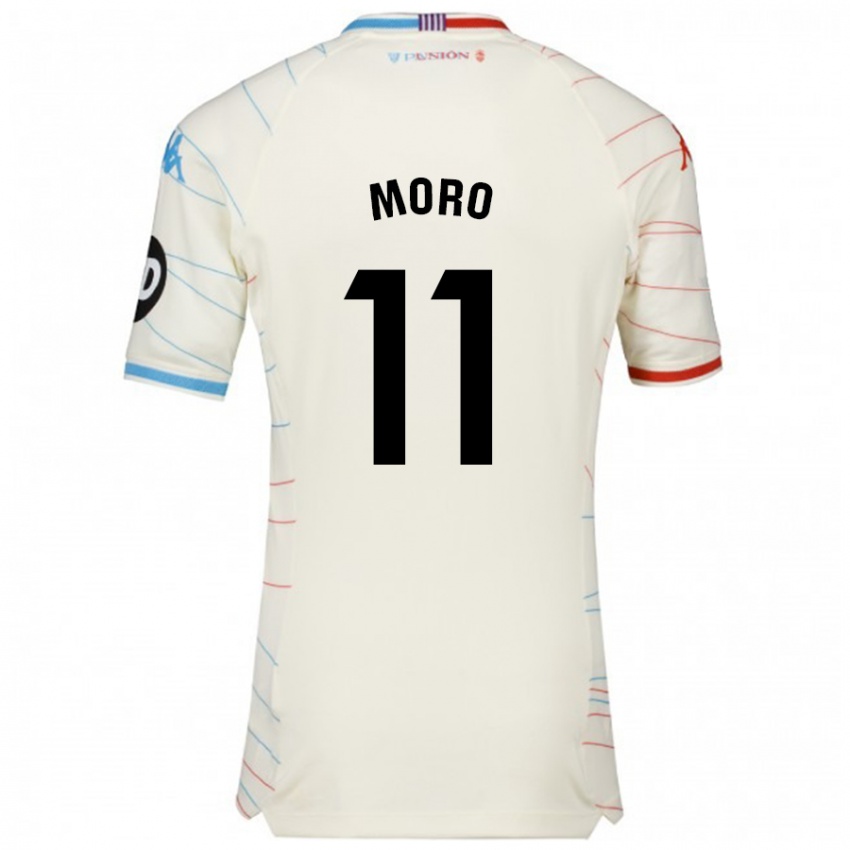 Hombre Camiseta Raul Moro #11 Blanco Rojo Azul 2ª Equipación 2024/25 La Camisa Argentina