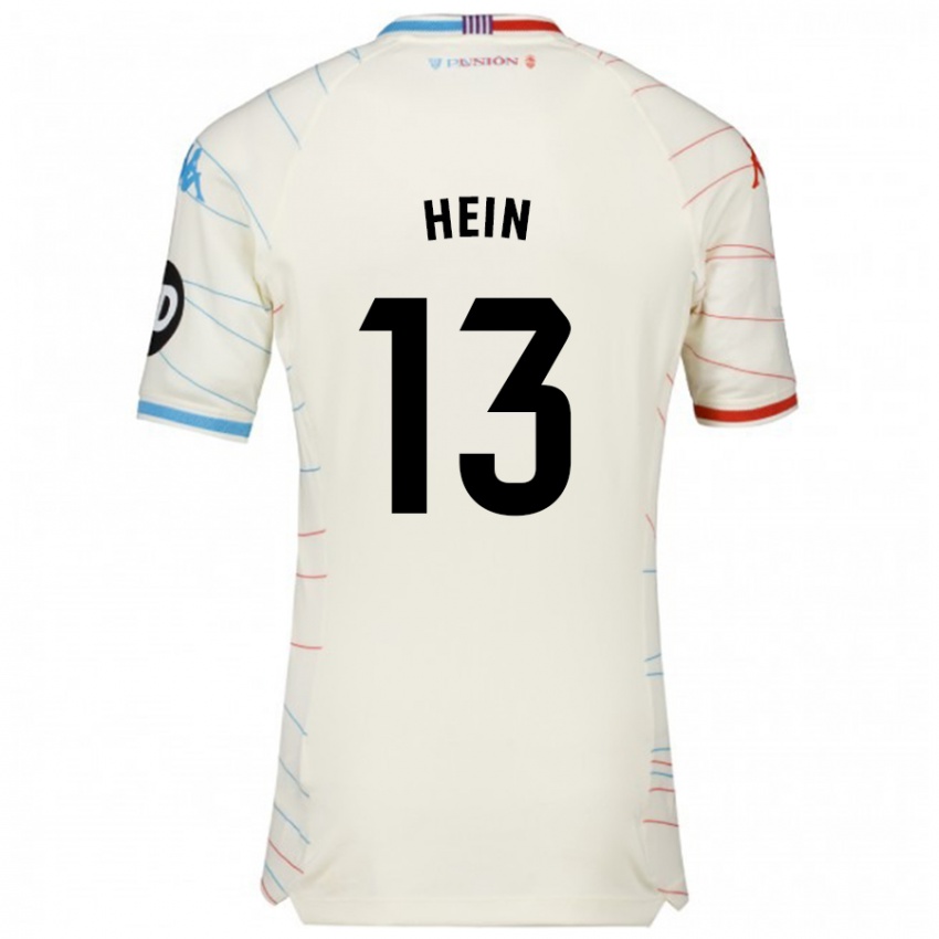 Hombre Camiseta Karl Hein #13 Blanco Rojo Azul 2ª Equipación 2024/25 La Camisa Argentina