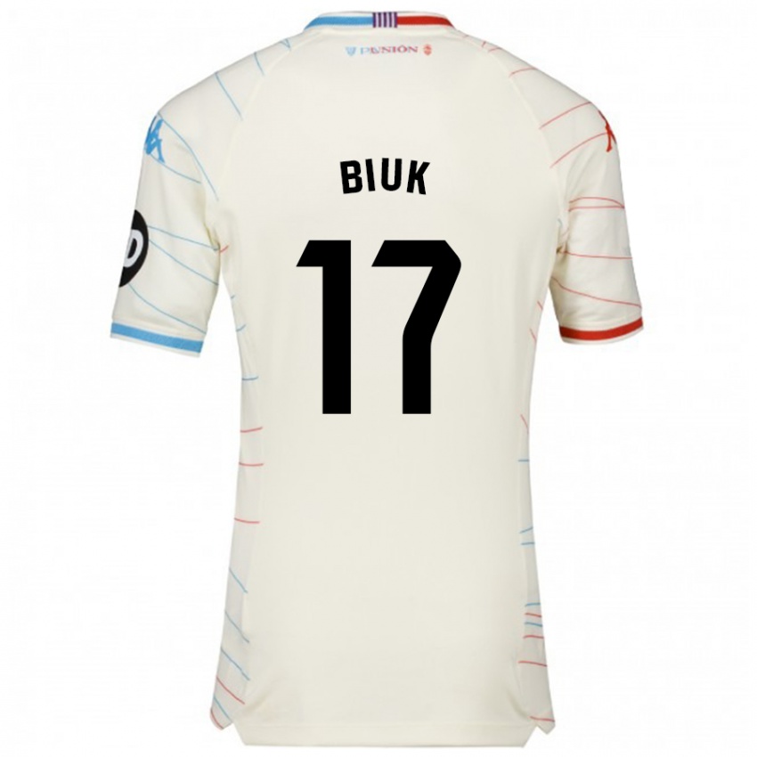 Hombre Camiseta Stipe Biuk #17 Blanco Rojo Azul 2ª Equipación 2024/25 La Camisa Argentina