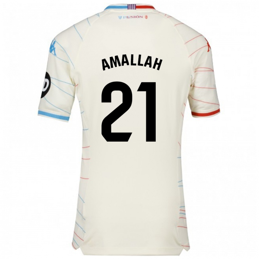 Hombre Camiseta Selim Amallah #21 Blanco Rojo Azul 2ª Equipación 2024/25 La Camisa Argentina