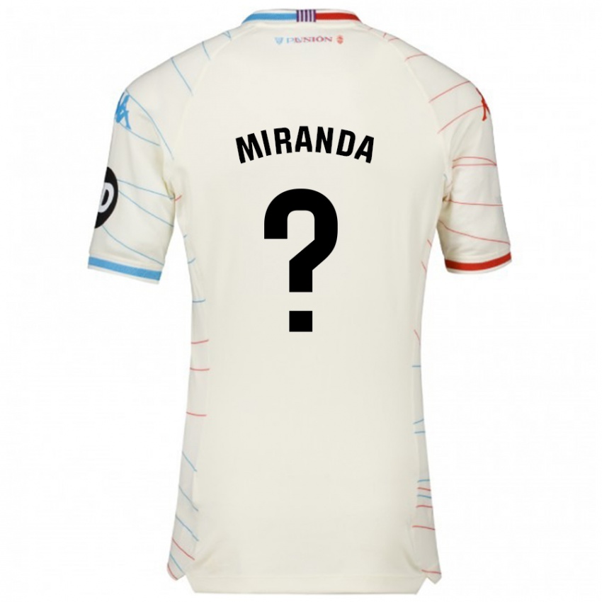 Hombre Camiseta João Miranda #0 Blanco Rojo Azul 2ª Equipación 2024/25 La Camisa Argentina