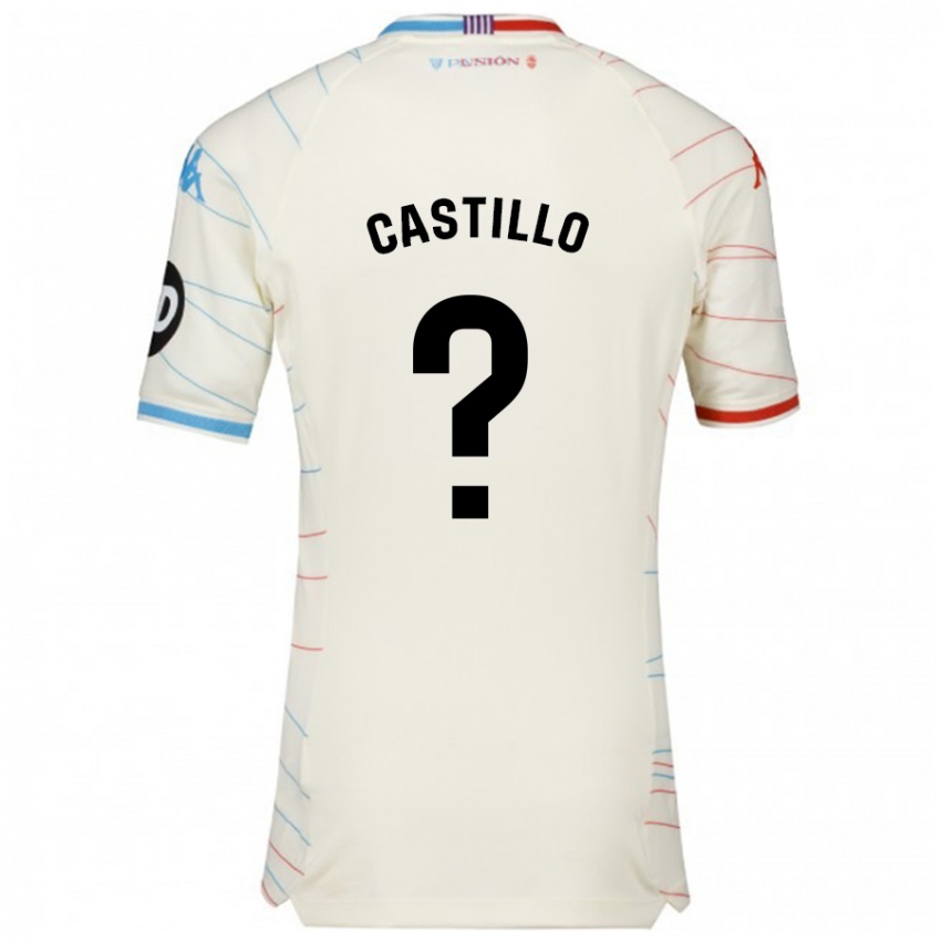 Hombre Camiseta Gonzalo Castillo #0 Blanco Rojo Azul 2ª Equipación 2024/25 La Camisa Argentina