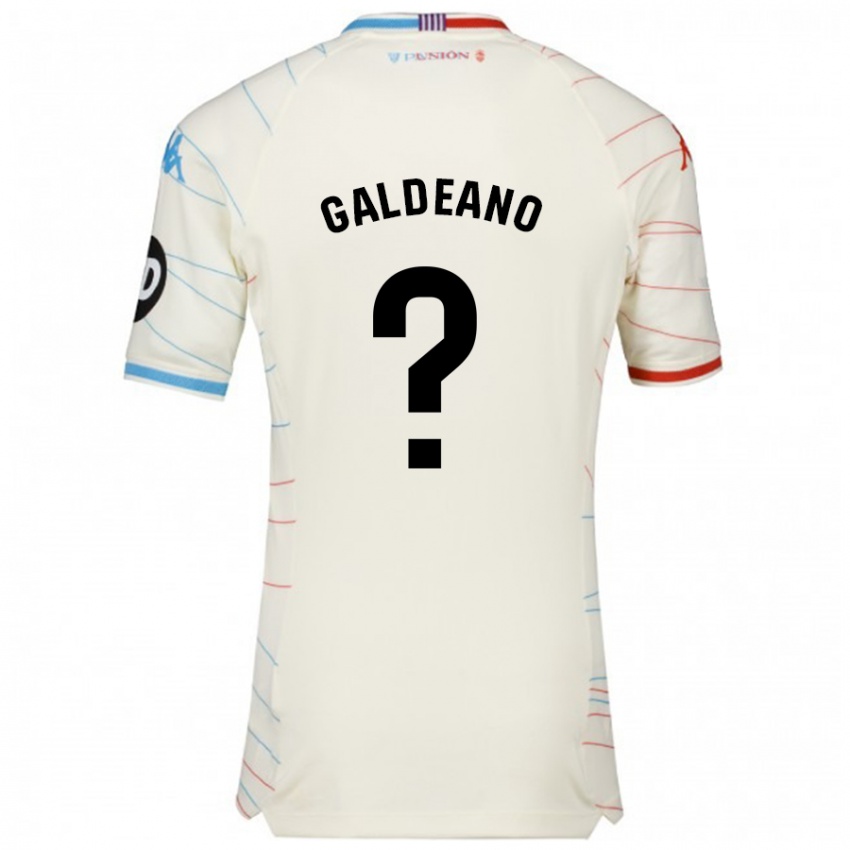 Hombre Camiseta Alejandro Galdeano #0 Blanco Rojo Azul 2ª Equipación 2024/25 La Camisa Argentina