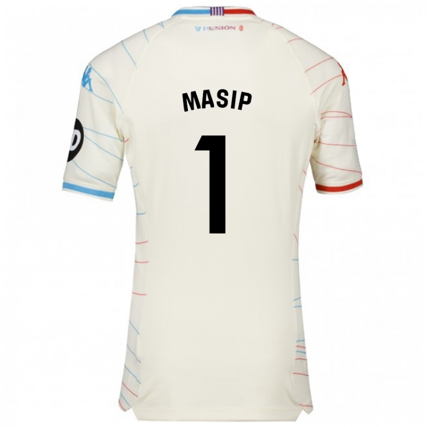 Hombre Camiseta Jordi Masip #1 Blanco Rojo Azul 2ª Equipación 2024/25 La Camisa Argentina