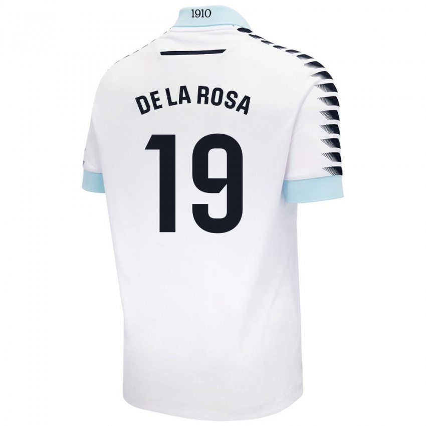 Hombre Camiseta José Antonio De La Rosa #19 Blanco Azul 2ª Equipación 2024/25 La Camisa Argentina