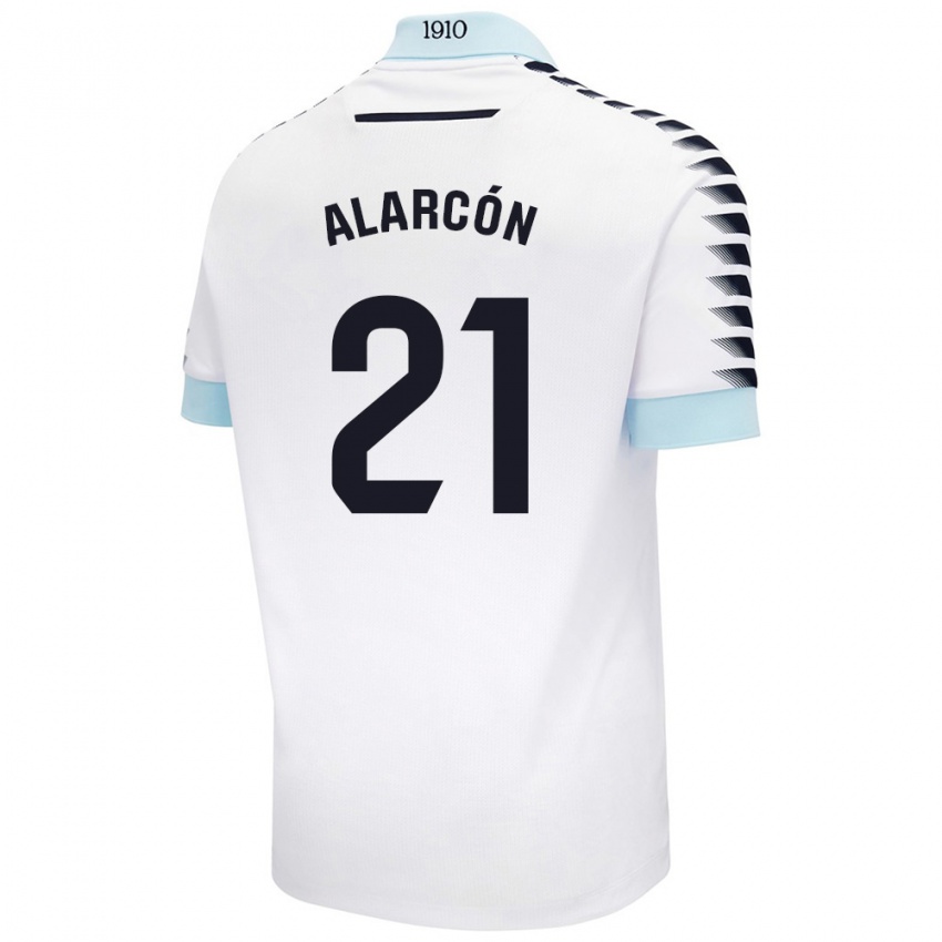 Hombre Camiseta Tomás Alarcón #21 Blanco Azul 2ª Equipación 2024/25 La Camisa Argentina