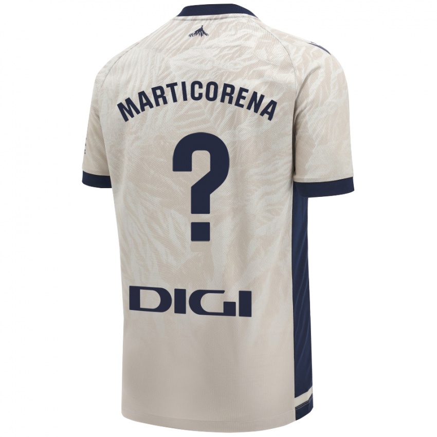 Hombre Camiseta Ander Marticorena #0 Gris Claro 2ª Equipación 2024/25 La Camisa Argentina