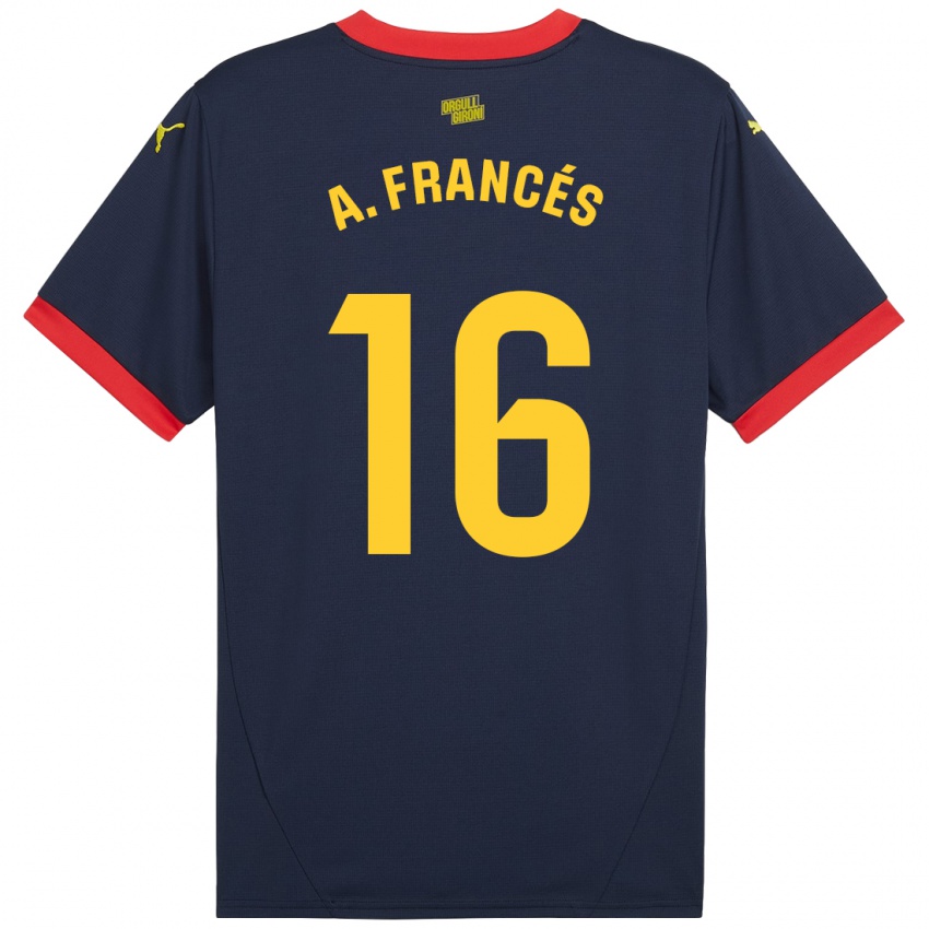 Hombre Camiseta Alejandro Francés #16 Azul Marino Rojo 2ª Equipación 2024/25 La Camisa Argentina