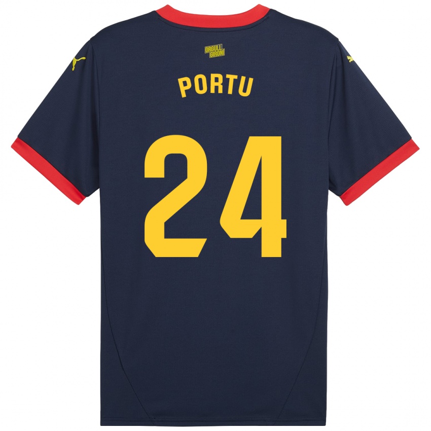 Hombre Camiseta Portu #24 Azul Marino Rojo 2ª Equipación 2024/25 La Camisa Argentina