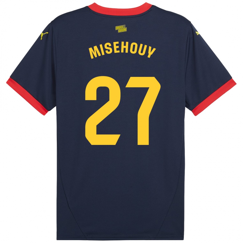 Hombre Camiseta Gabriel Misehouy #27 Azul Marino Rojo 2ª Equipación 2024/25 La Camisa Argentina