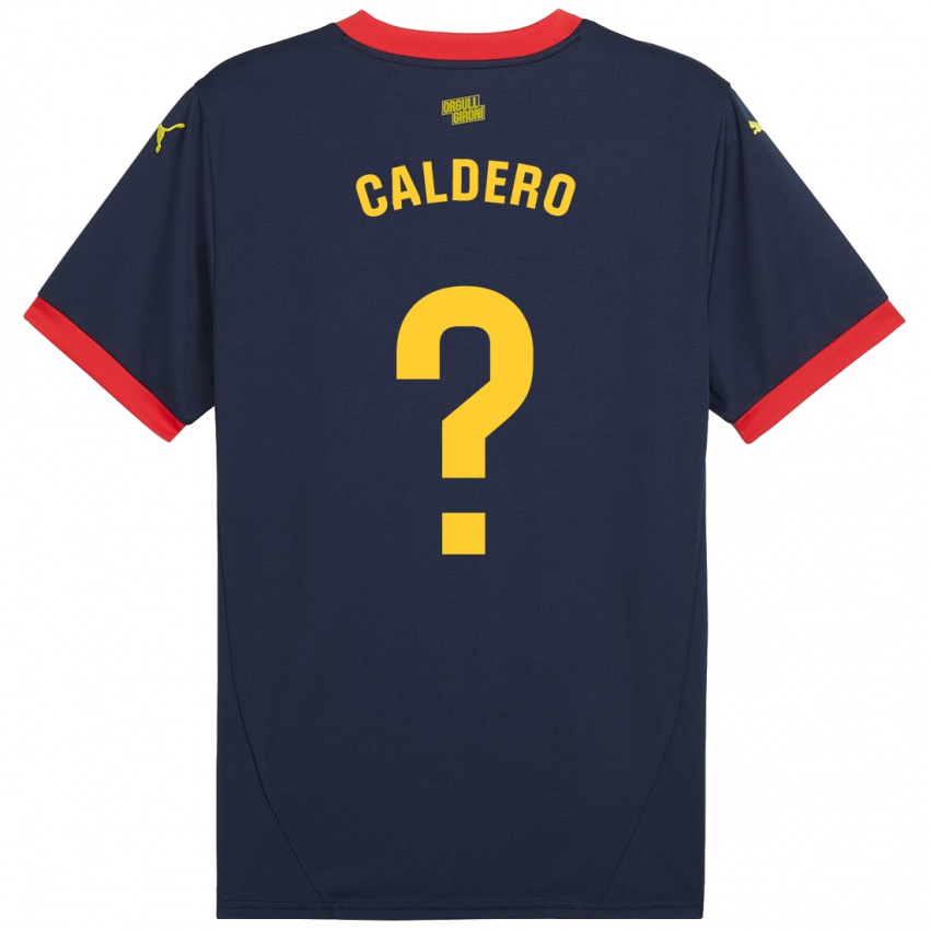 Hombre Camiseta Nil Caldero #0 Azul Marino Rojo 2ª Equipación 2024/25 La Camisa Argentina