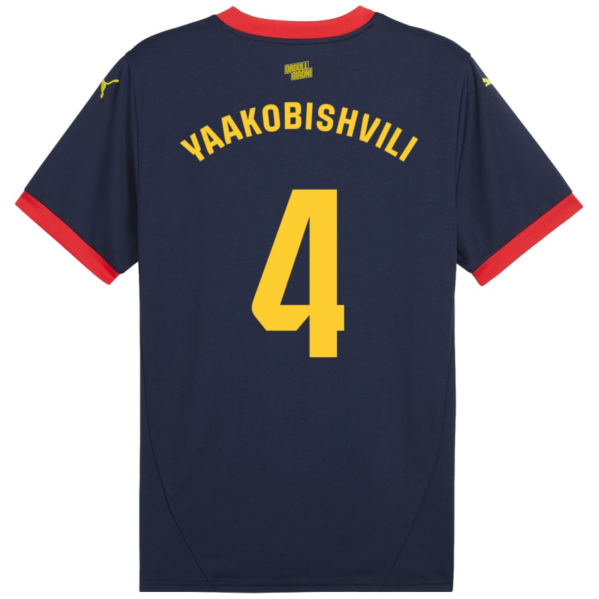 Hombre Camiseta Antal Yaakobishvili #4 Azul Marino Rojo 2ª Equipación 2024/25 La Camisa Argentina