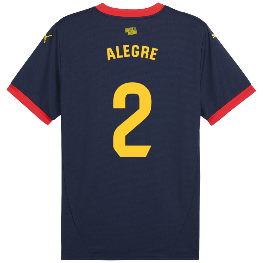 Hombre Camiseta Marc Alegre #2 Azul Marino Rojo 2ª Equipación 2024/25 La Camisa Argentina