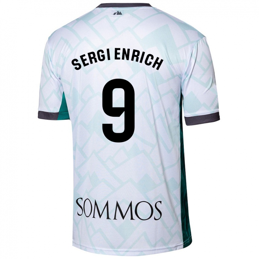 Hombre Camiseta Sergi Enrich #9 Blanco Verde 2ª Equipación 2024/25 La Camisa Argentina