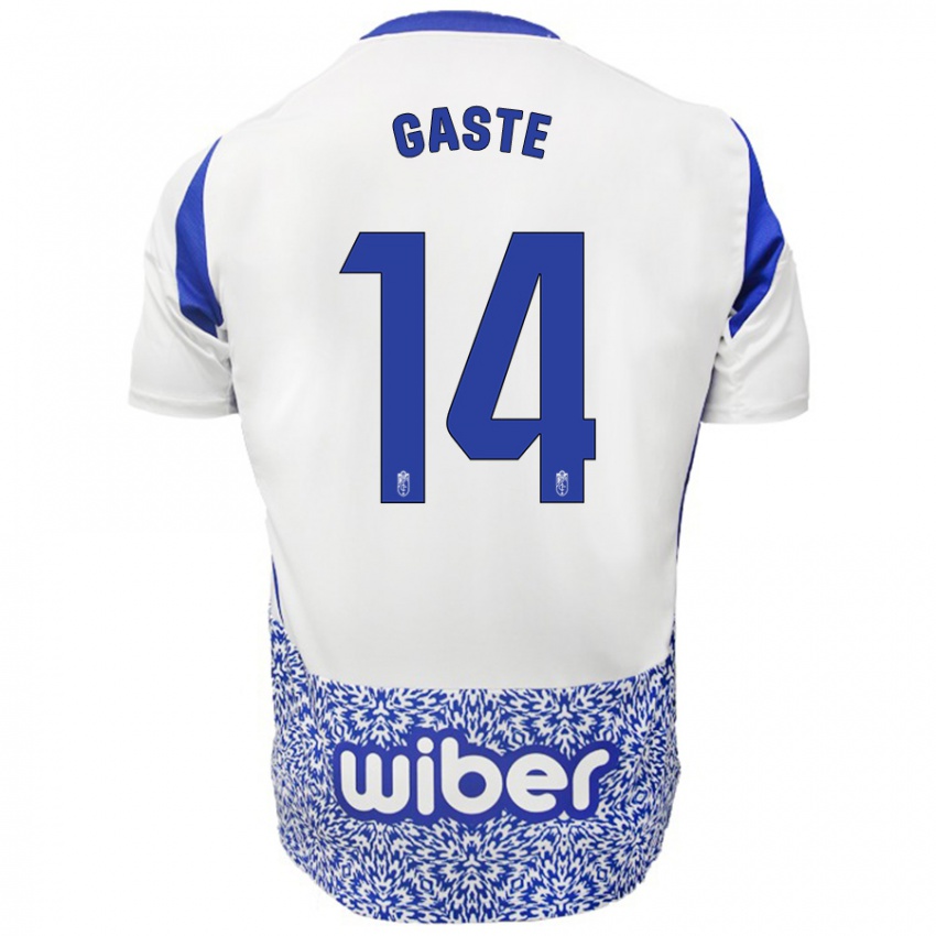 Hombre Camiseta Gaste #14 Blanco Azul 2ª Equipación 2024/25 La Camisa Argentina