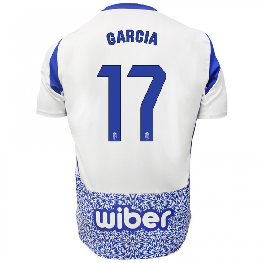 Hombre Camiseta Naima García #17 Blanco Azul 2ª Equipación 2024/25 La Camisa Argentina