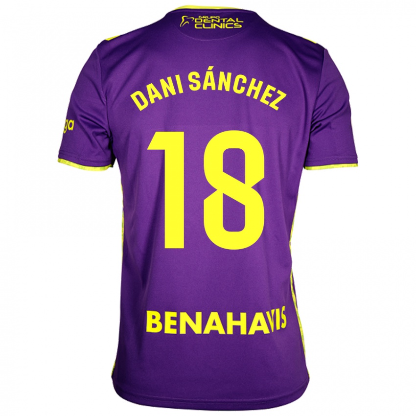 Hombre Camiseta Dani Sánchez #18 Púrpura Amarillo 2ª Equipación 2024/25 La Camisa Argentina