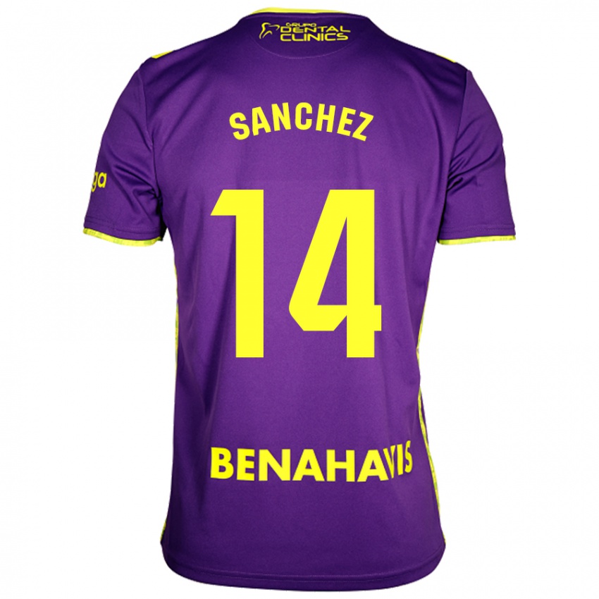 Hombre Camiseta Rubén Sánchez #14 Púrpura Amarillo 2ª Equipación 2024/25 La Camisa Argentina