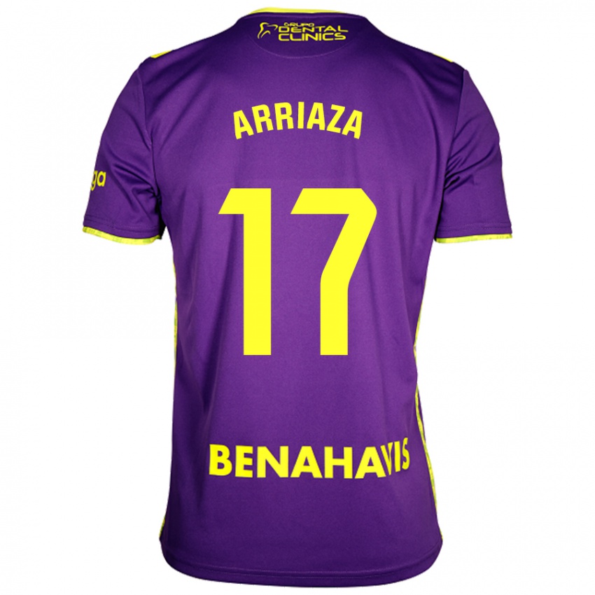 Hombre Camiseta Pablo Arriaza #17 Púrpura Amarillo 2ª Equipación 2024/25 La Camisa Argentina