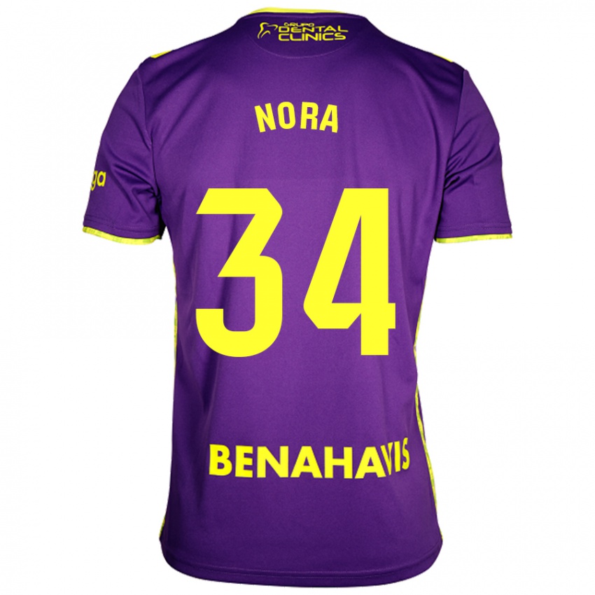 Hombre Camiseta Nora #34 Púrpura Amarillo 2ª Equipación 2024/25 La Camisa Argentina