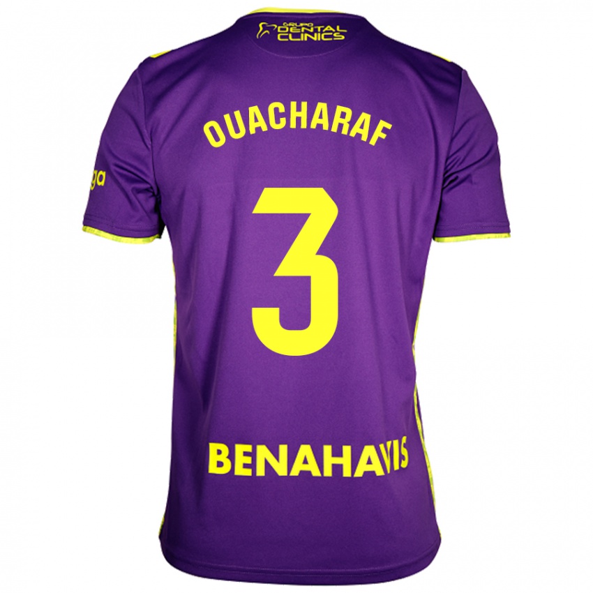 Hombre Camiseta Bilal Ouacharaf #3 Púrpura Amarillo 2ª Equipación 2024/25 La Camisa Argentina