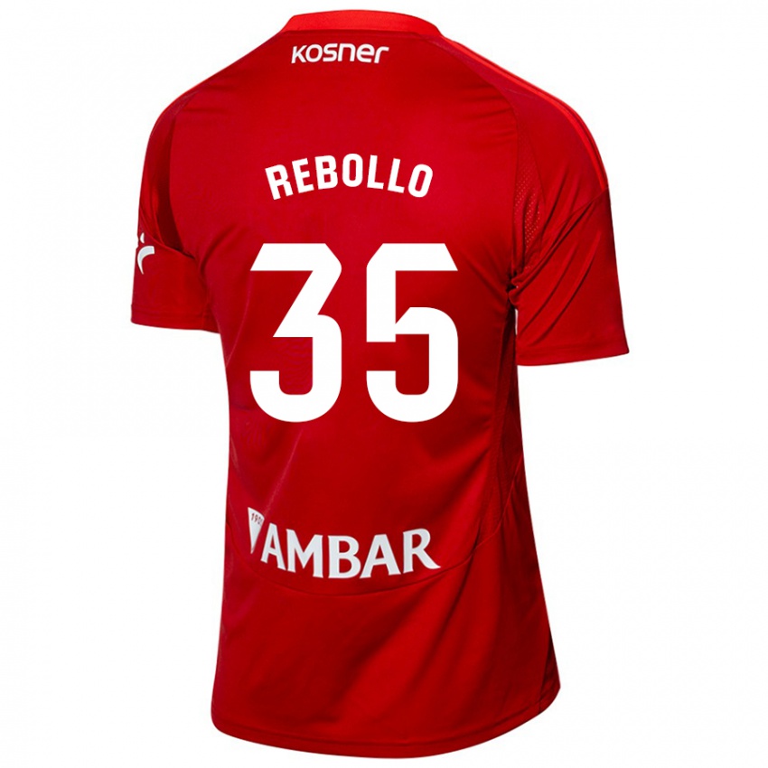 Hombre Camiseta Dani Rebollo #35 Blanco Azul 2ª Equipación 2024/25 La Camisa Argentina