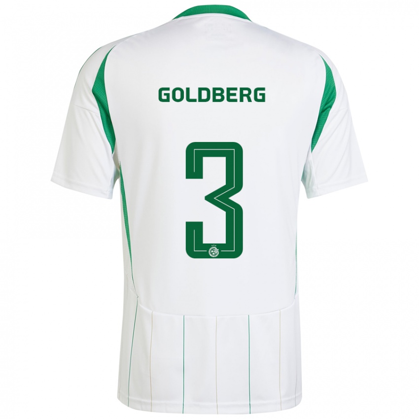 Hombre Camiseta Shon Goldberg #3 Blanco Verde 2ª Equipación 2024/25 La Camisa Argentina