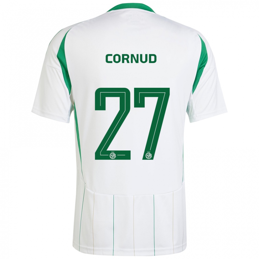 Hombre Camiseta Pierre Cornud #27 Blanco Verde 2ª Equipación 2024/25 La Camisa Argentina