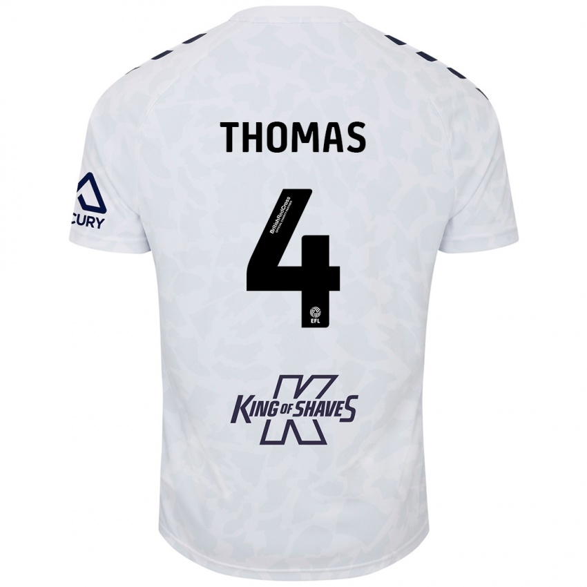 Hombre Camiseta Bobby Thomas #4 Blanco 2ª Equipación 2024/25 La Camisa Argentina